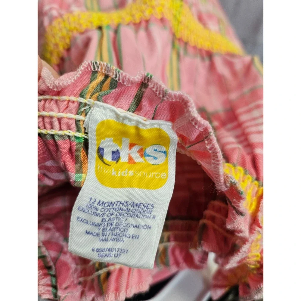 TKS The Kids Source Pink Plaid Ruffle Top and Skirt 12 Months Vintage Y2K 1008